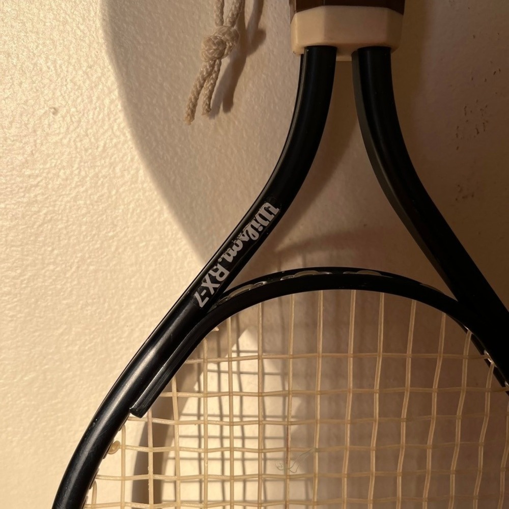 Vintage Wilson RX-7 Tennis Racquet with Original Made in USA Head Cover Black - Picture 5 of 9